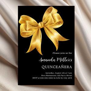 Black gold bow Quinceanera luxury