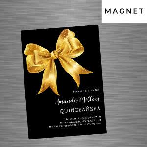 Black gold bow Quinceanera luxury Magnetic