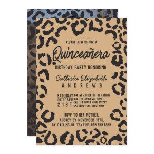 Black Gold Cheetah Leopard Quinceañera Photo