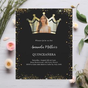 Black gold crown photo Quinceanera