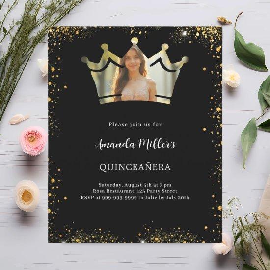 Black gold crown photo Quinceanera