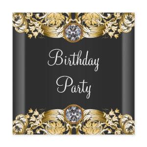 Black Gold Diamond Birthday Party