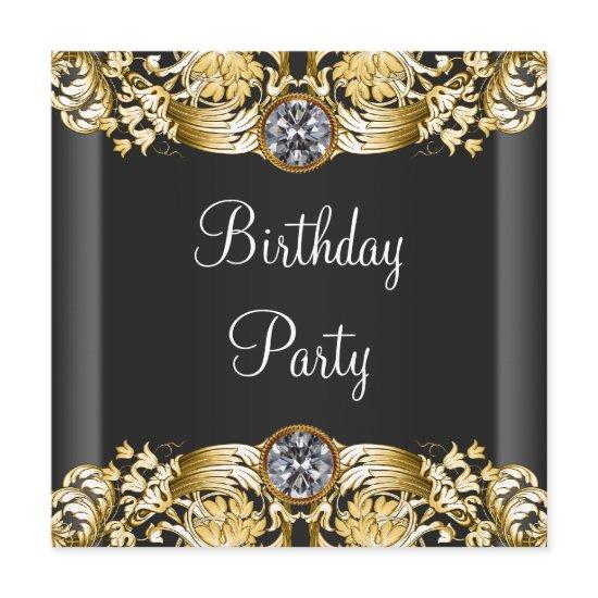 Black Gold Diamond Birthday Party
