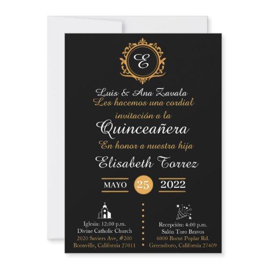 Black gold  for quinceañ was elegant