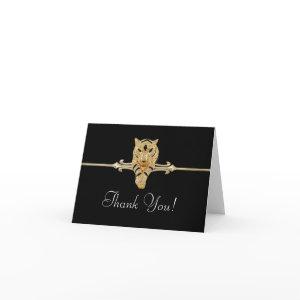 Black Gold Leopard Thank You Cards