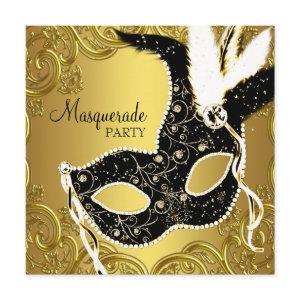 Black Gold Mask Masquerade Ball Party