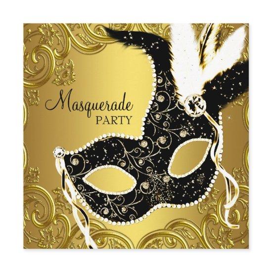Black Gold Mask Masquerade Ball Party