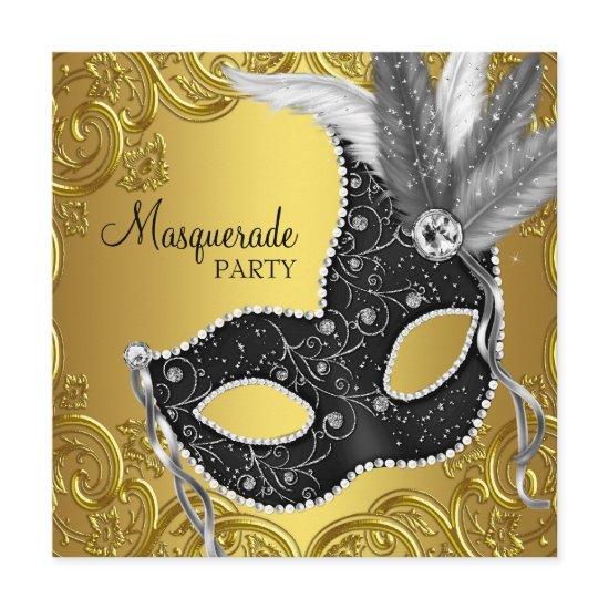 Black Gold Mask Masquerade Party