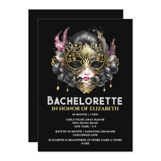 Black gold masquerade face mask elegant ladies