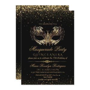 Black Gold Masquerade Quinceanera