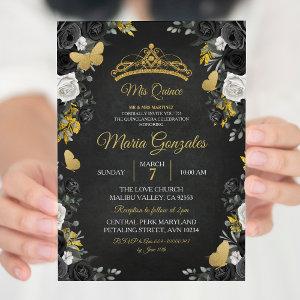Black & Gold Mexican Charra Mis XV Anos Birthday