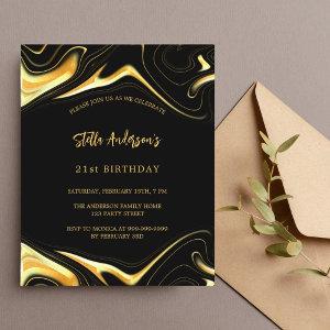 Black gold modern birthday