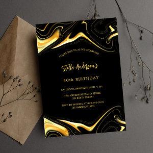 Black gold modern birthday