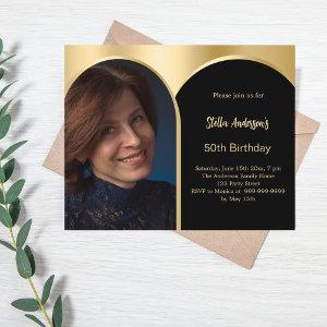 Black gold photo arch birthday