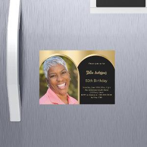 Black gold photo arch birthday magnetic