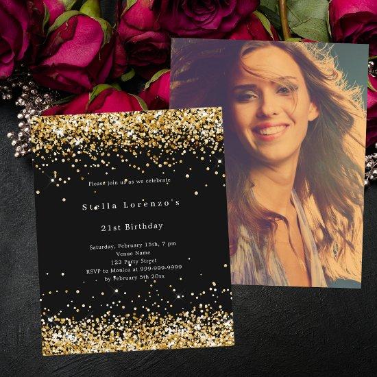 Black gold photo budget birthday