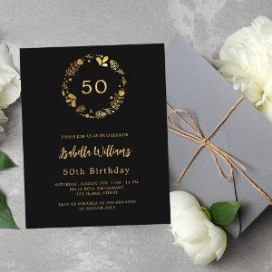 Black gold wreath budget birthday
