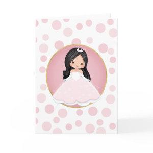 Black Hair Pink Princess Card