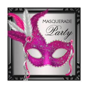 Black Hot Pink Mask Hot Pink Masquerade Party