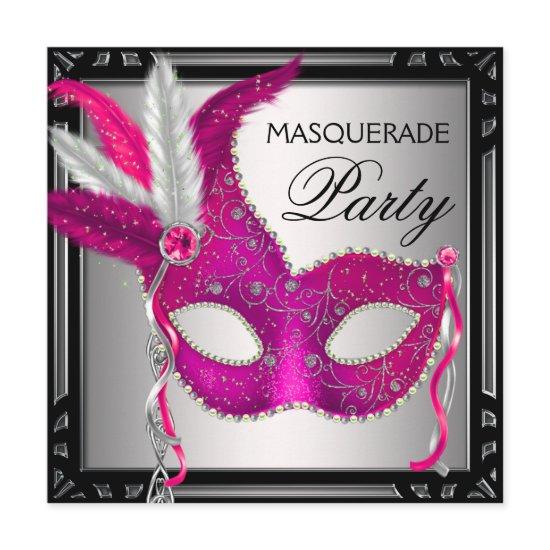 Black Hot Pink Mask Hot Pink Masquerade Party