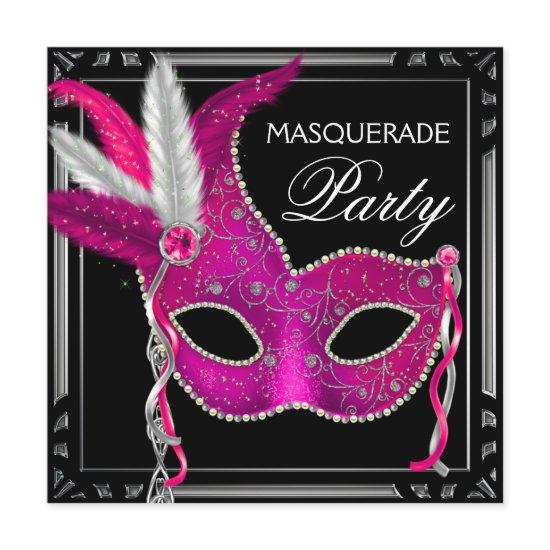 Black Hot Pink Masquerade Party