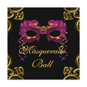Black Hot Pink Masquerade Party