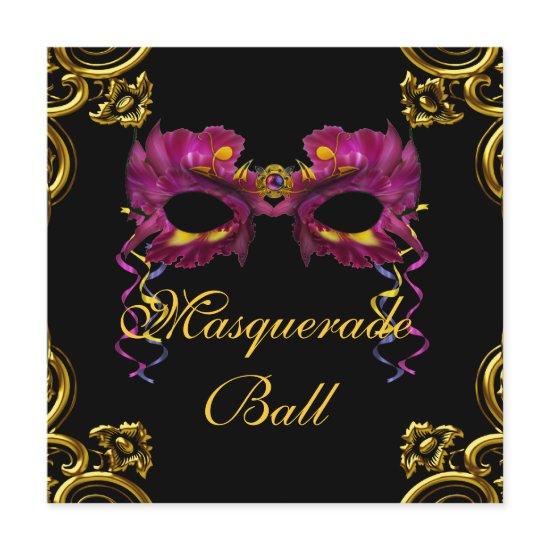Black Hot Pink Masquerade Party
