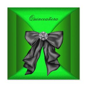 Black Lime Green Qiunceanera