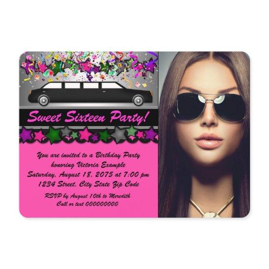 Black Limo Hot Pink Black Photo Sweet 16 Party