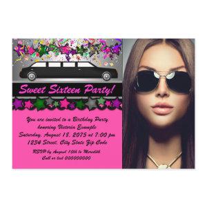 Black Limo Hot Pink Black Photo Sweet 16 Party
