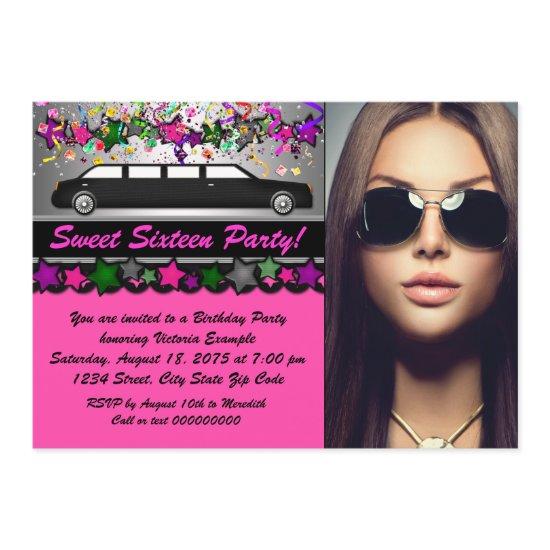 Black Limo Hot Pink Black Photo Sweet 16 Party
