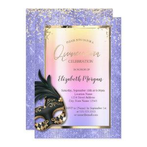 Black Masque Masquerade Lavander Quinceañera