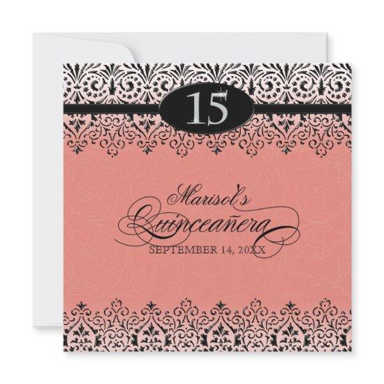 Black n White Lace Look Silver 15th Quinceanera