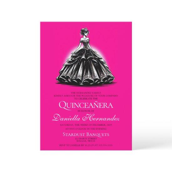 Black & Pink Glam Quinceañera
