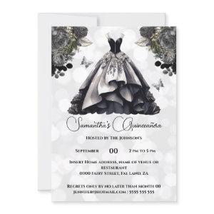Black princess Quinceañera fantasy ballgown roses