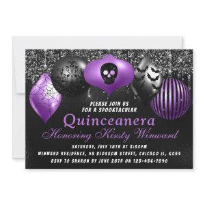 Black Purple Halloween Ornaments Quinceanera