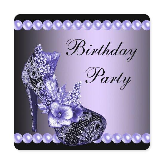 Black Purple High Heels Shoes Birthday Party