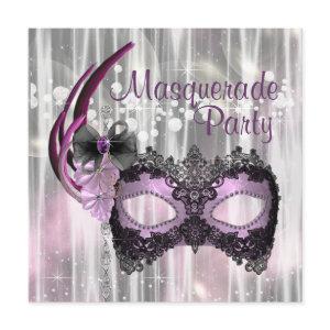 Black Purple Masquerade Party