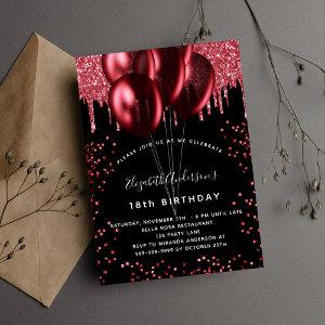 Black red balloons birthday party luxury