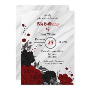 Black & red floral birthday party