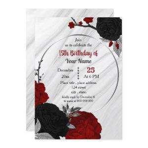 Black & red floral geometric birthday party