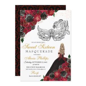 Black Red Princess Tiara Masquerade Sweet 16