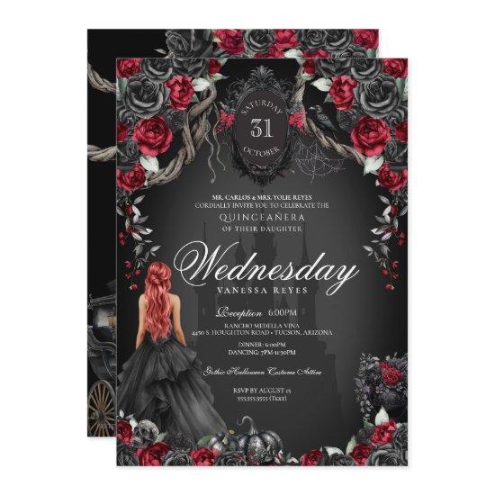 Black Rose Red Quinceañera Gothic Halloween