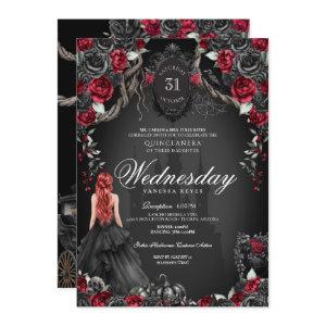 Black Rose Red Quinceañera Halloween Gothic