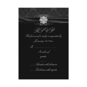 Black & Silver Diamond RSVP Card