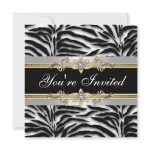 Black Silver Gold Zebra All Occasion Party