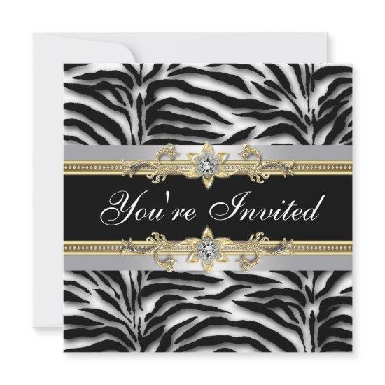 Black Silver Gold Zebra All Occasion Party