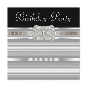 Black Silver Pearls Womans Birthday Party