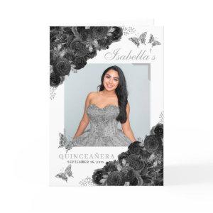 Black & Silver Quinceanera Butterflies Program