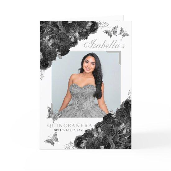 Black & Silver Quinceanera Butterflies Program